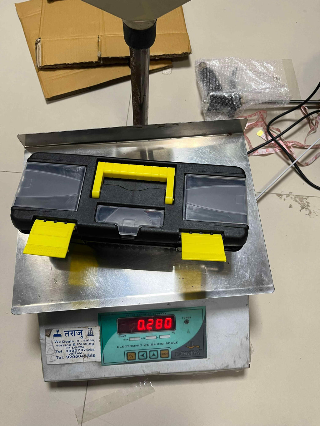 Compact Plastic Mini Tool Storage Box - Removable Tray with Top Organizers