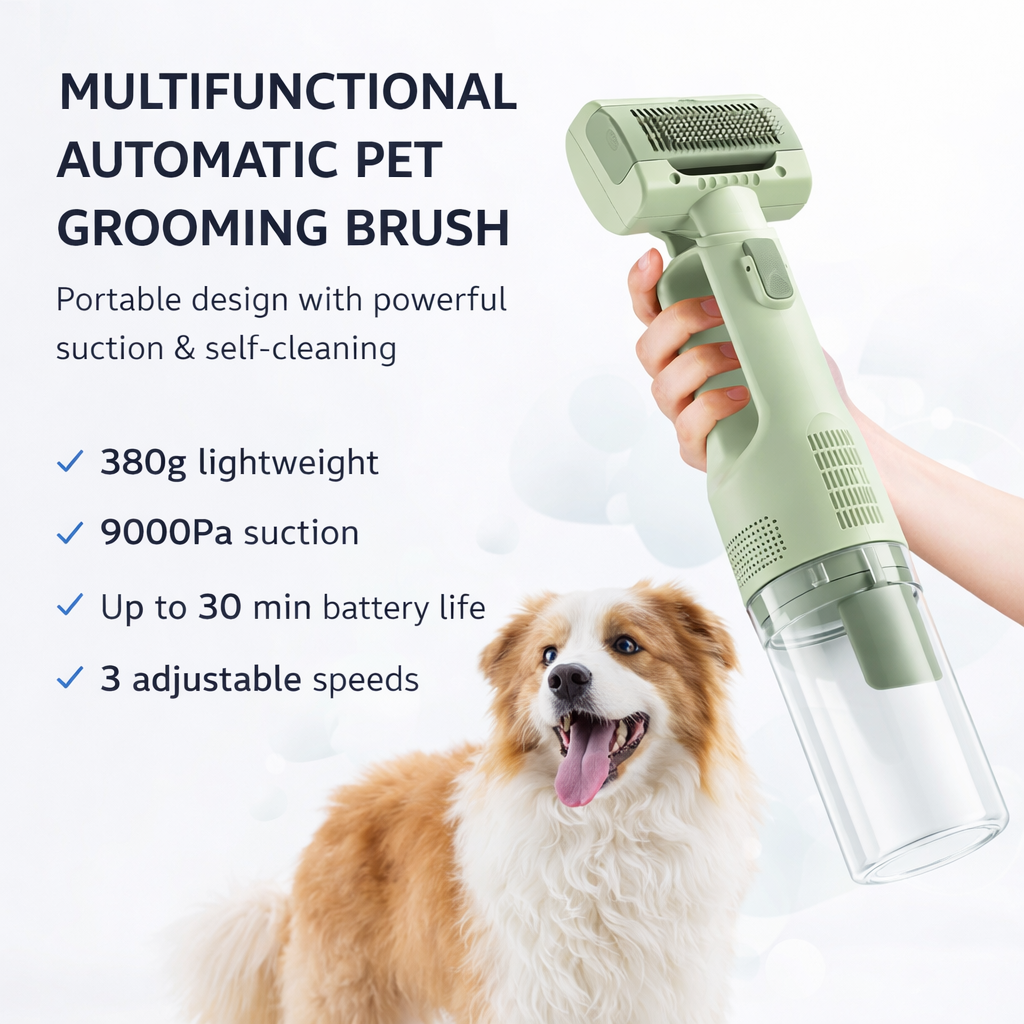 5-in-1 Cordless Pet Grooming Vacuum Brush
