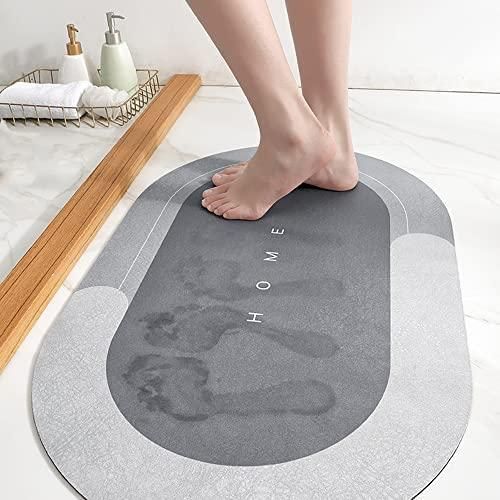 Water Absorbing Anti Slip Floor Mat - Quick-Drying Bath Mat Oval Shape