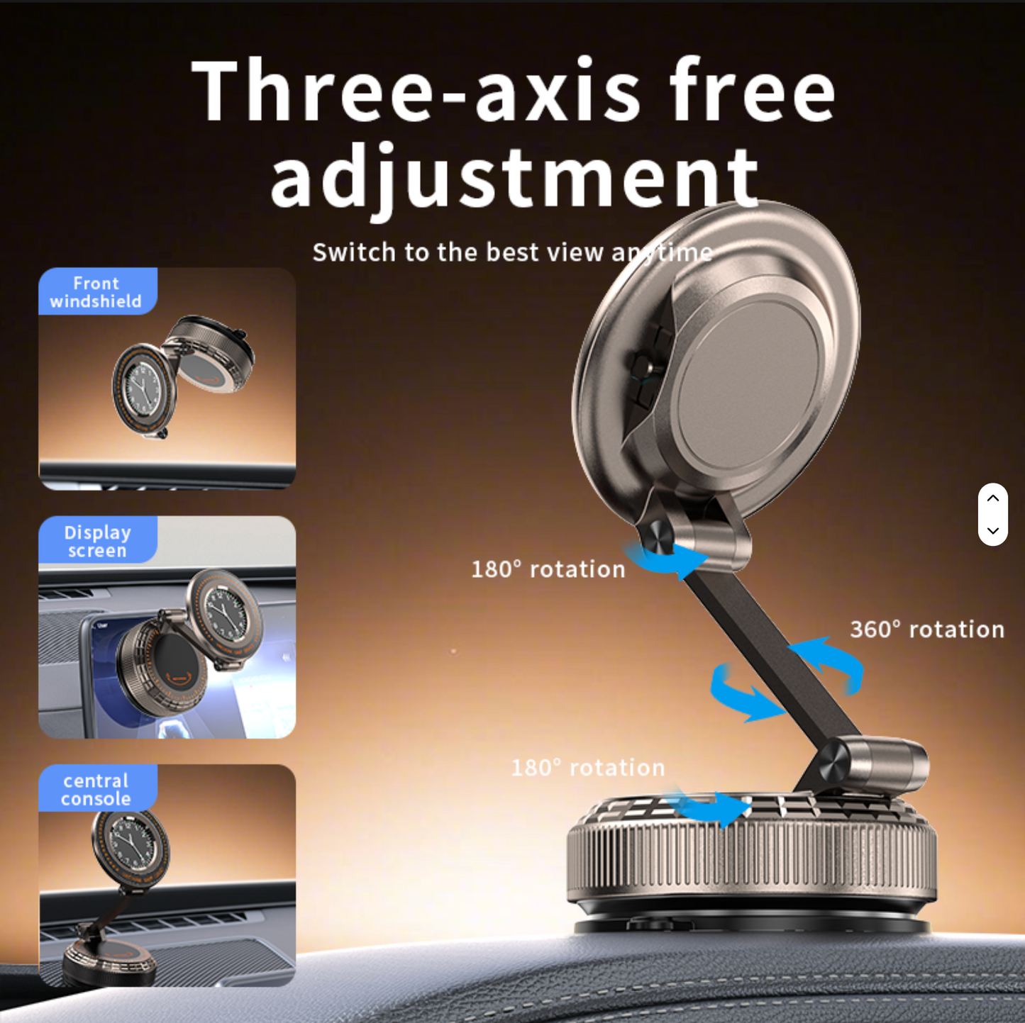 Double-Sided Vacuum Suction Cup Mount With Watch