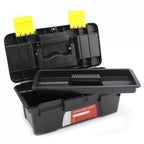 Compact Plastic Mini Tool Storage Box - Removable Tray with Top Organizers