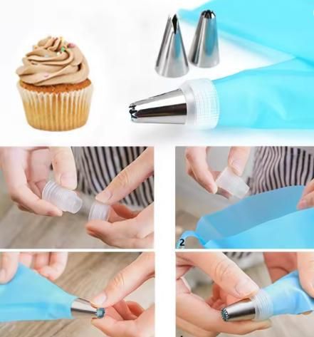 12-Piece Cake Piping Set - Stainless Steel Decorating Kit for Professional Baking
