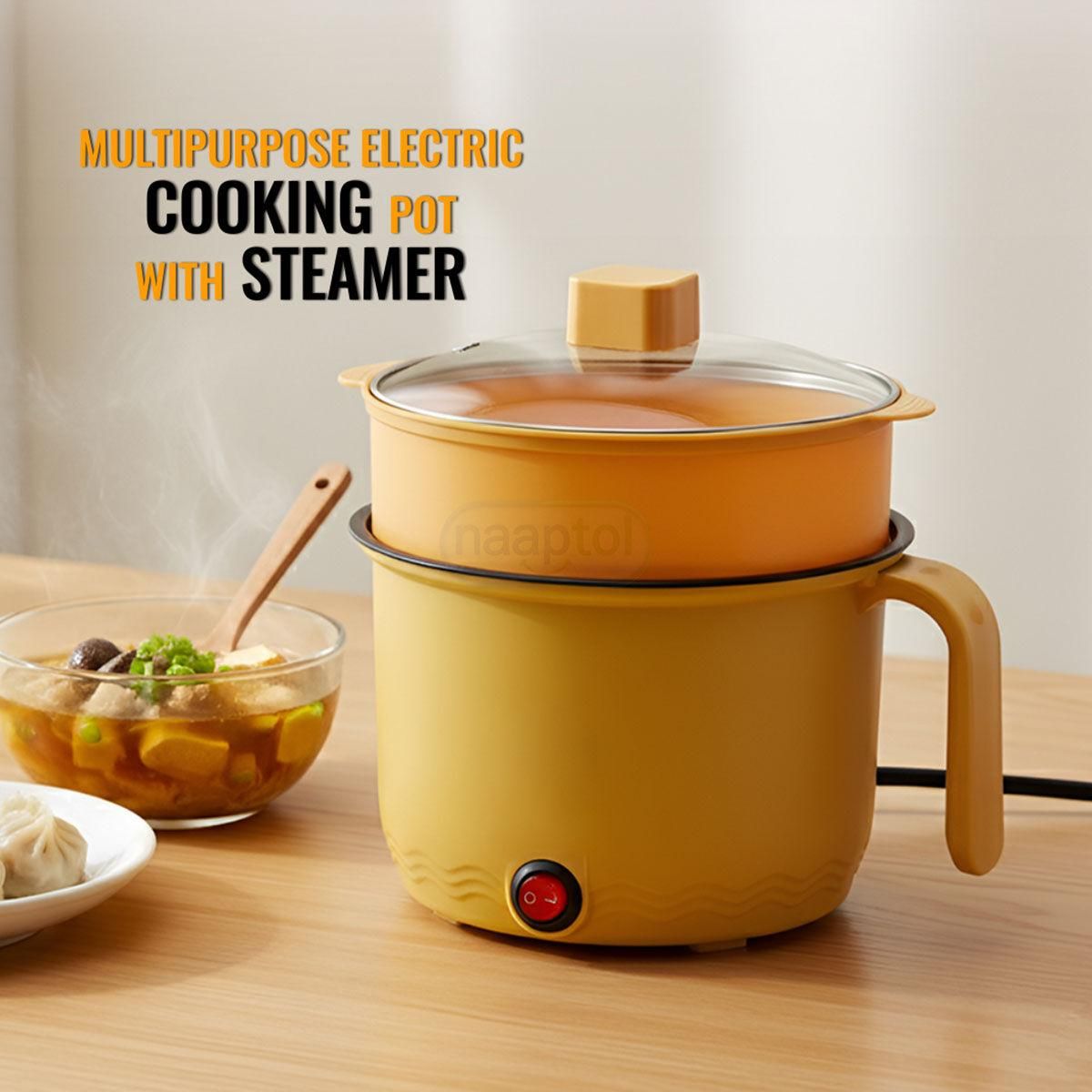 2-in-1 Electric Cooker with Steamer - 1.8L Multi-Cooker for Rice, Noodles & Soup