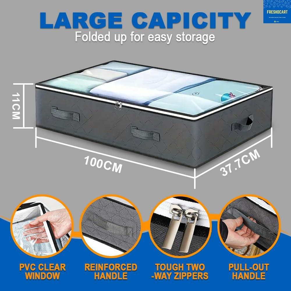 Non-Woven Under Bed Storage Box Large Capacity Clothes Organize For Multipurpose Used