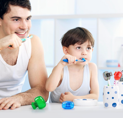 Mini Toothbrush Head Cover Storage Containers (Pack of 2)
