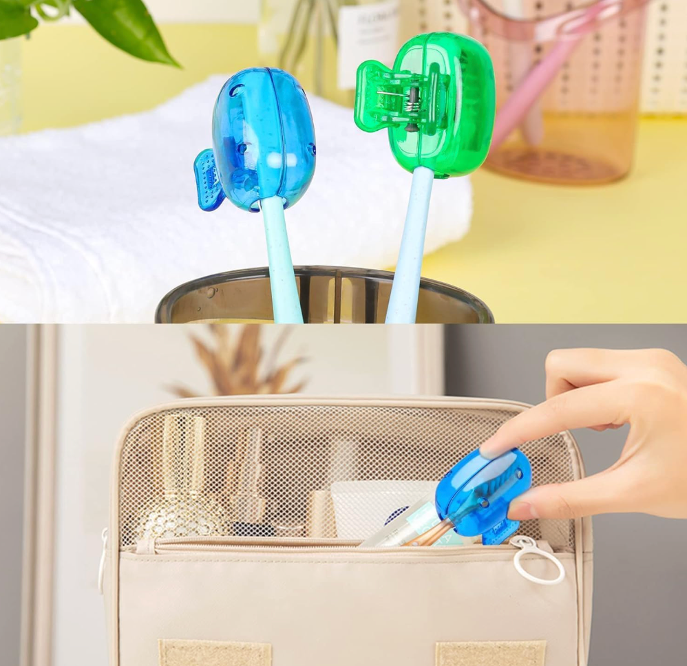 Mini Toothbrush Head Cover Storage Containers (Pack of 2)