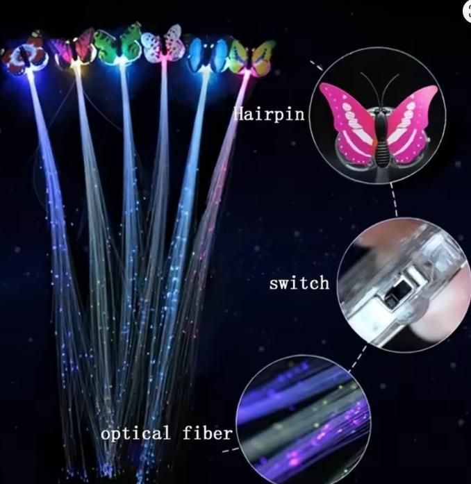 LED Flashing Butterfly Hair Clip - Light-Up Hair Accessories (Pack of 2)
