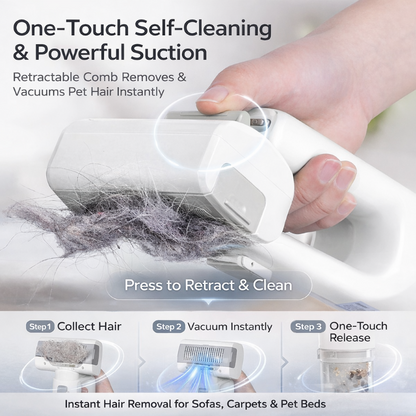 5-in-1 Cordless Pet Grooming Vacuum Brush