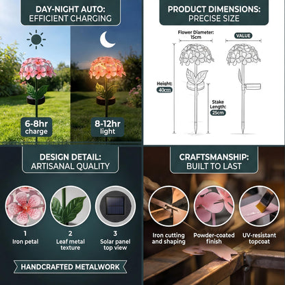 Outdoor Hydrangea Solar Garden Lights