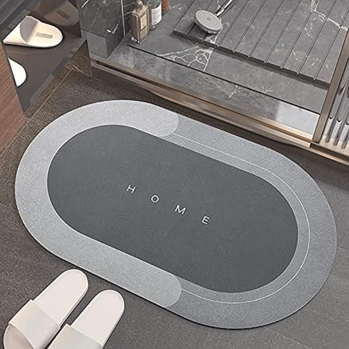 Water Absorbing Anti Slip Floor Mat - Quick-Drying Bath Mat Oval Shape