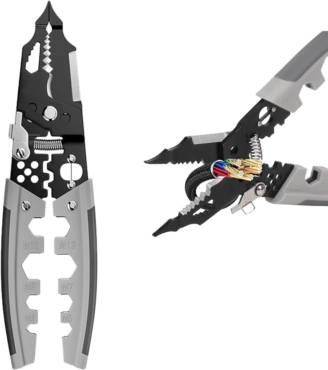 28 In 1 Multifunctional Wire Pliers + Stripper Tool - Stainless Steel Electrician Kit