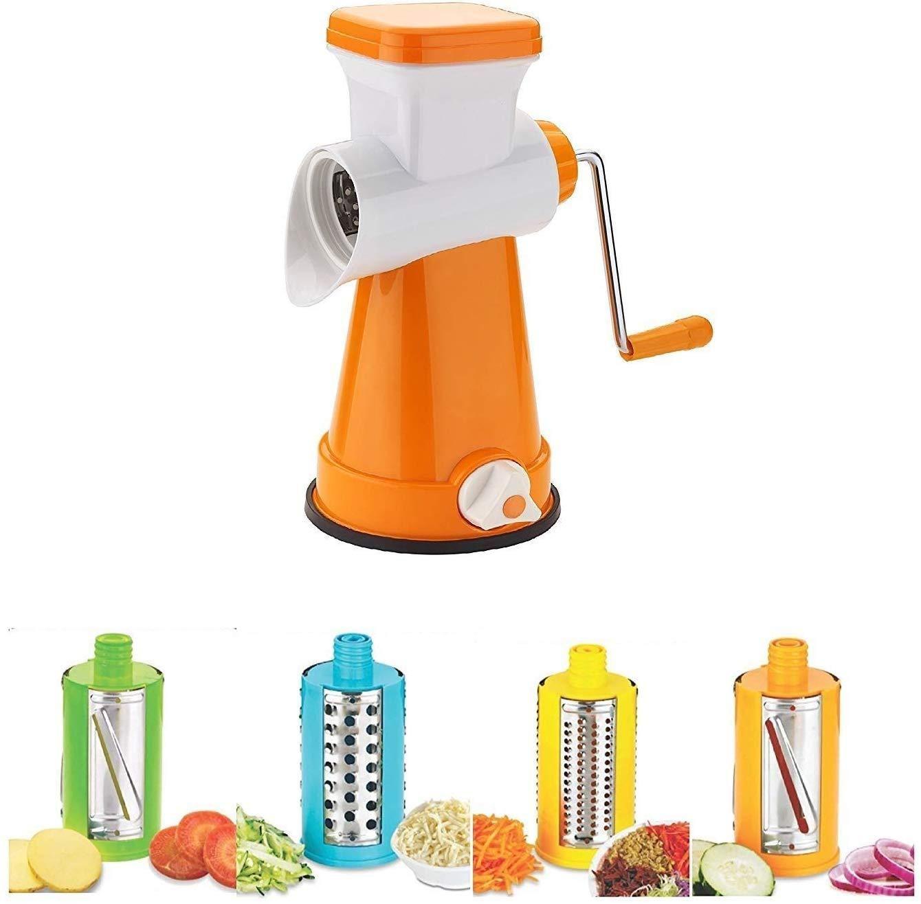4-in-1 Rotary Vegetable Grater & Slicer - Multi-Blade Kitchen Tool