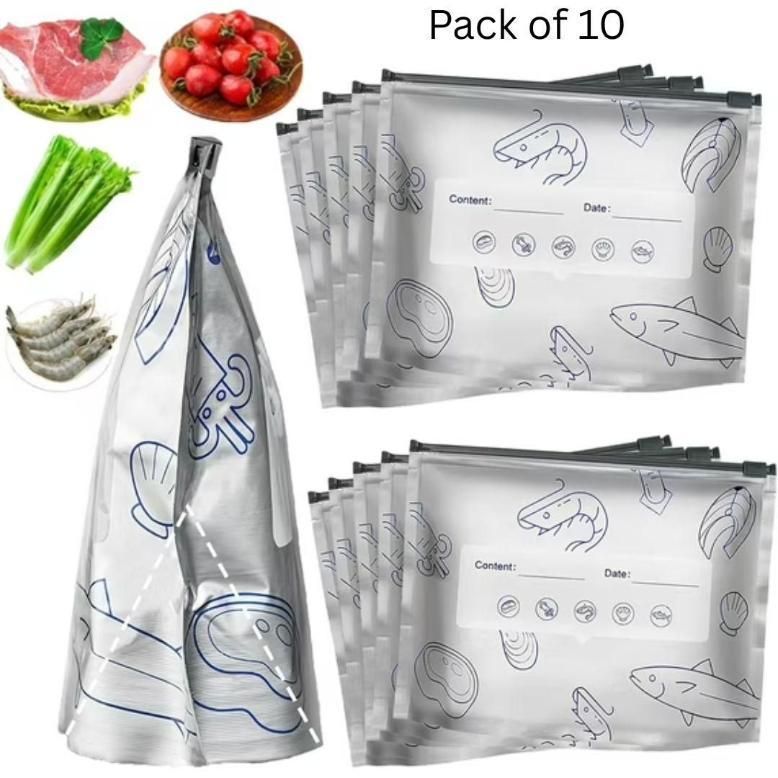 Reusable Aluminum Foil Storage Bags - Sealable Food Storage (Pack of 20)