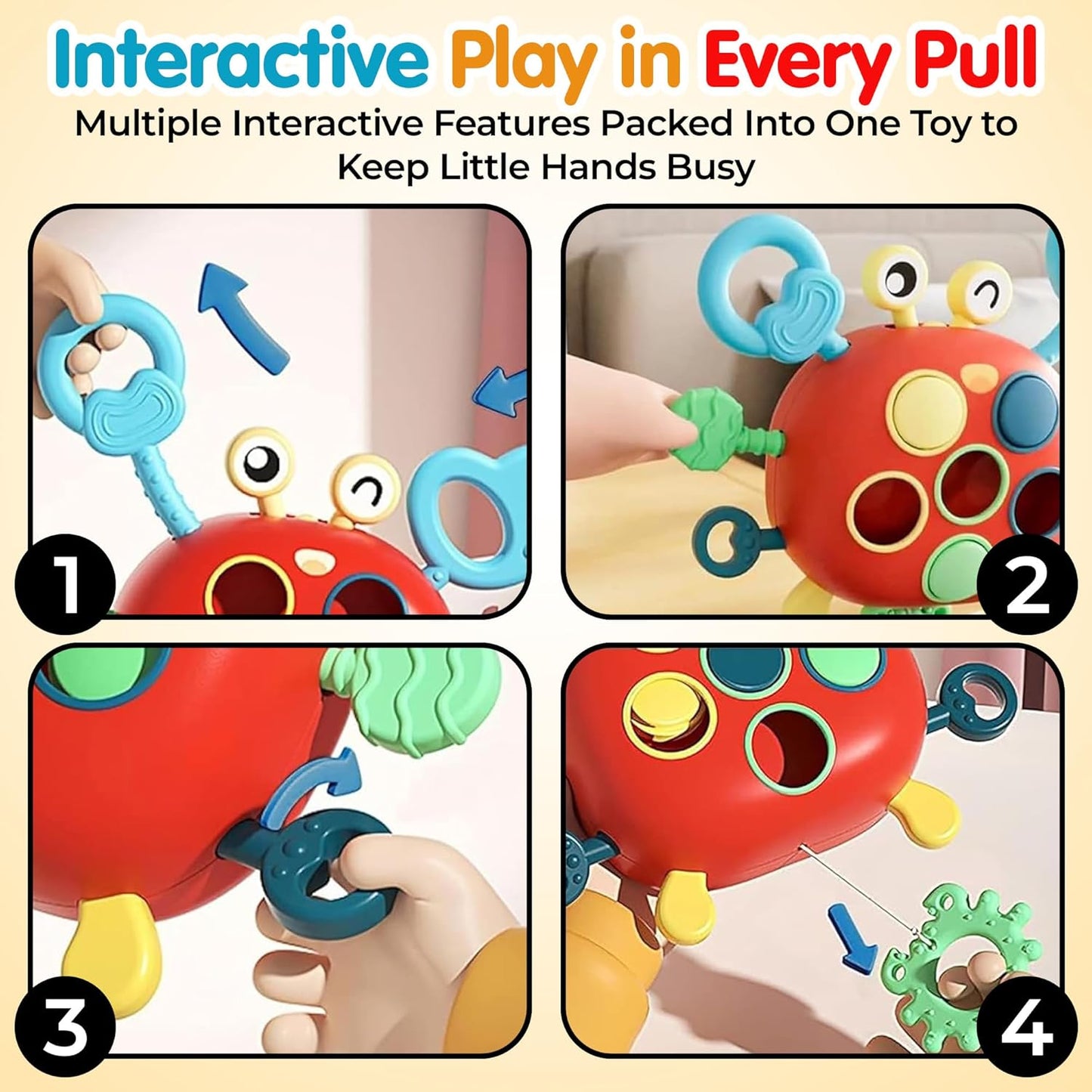Crab Shaped Pull String Toy