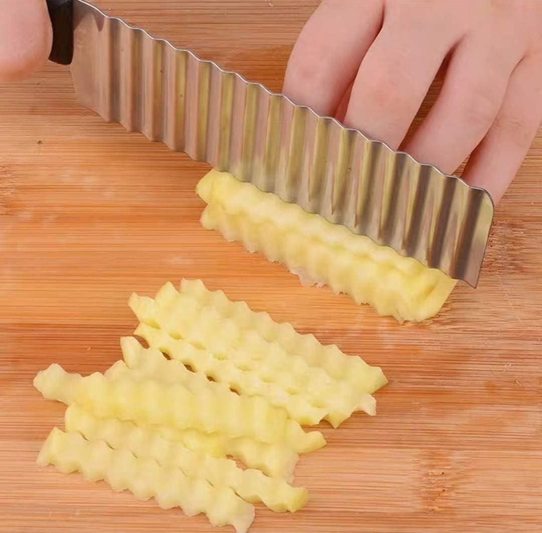 French Potato Wave Knife - Stainless Steel Crinkle Cutter for Vegetables