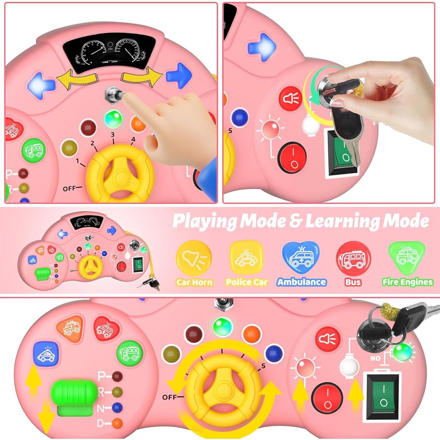 Busy Board Switch LED Light Game For Kids