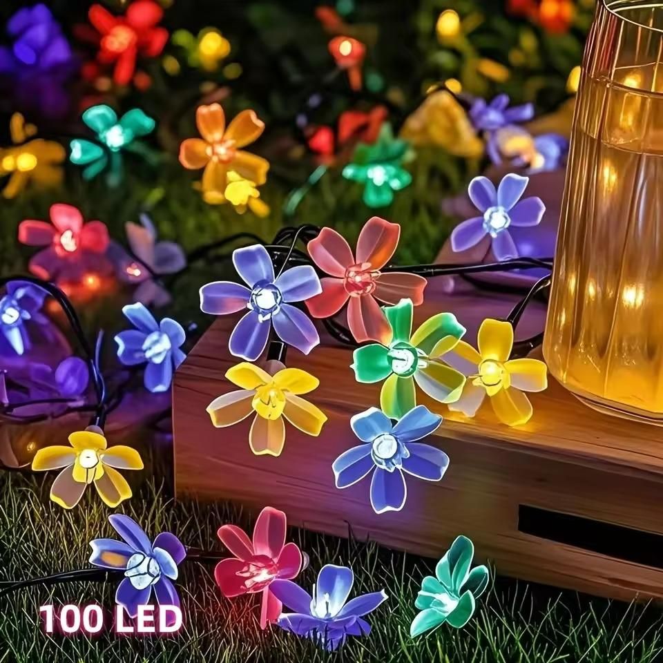Silicone Flower String Lights - 14 LED 3 Meter Waterproof Fairy Lights