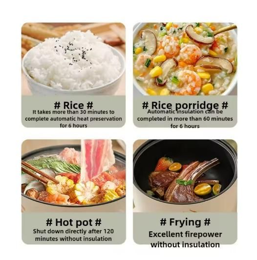 1.8L Multifunctional Electric Non-Stick Pot with Transparent Lid