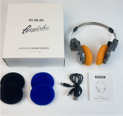 Retro Style BT Wireless Over-Ear Headsets