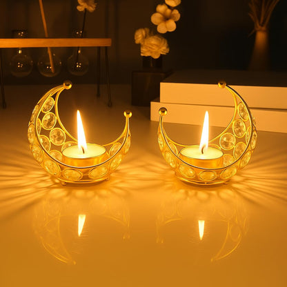 Moon Shaped Tea Light Candle Holder