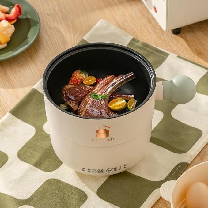 1.8L Multifunctional Electric Non-Stick Pot with Transparent Lid