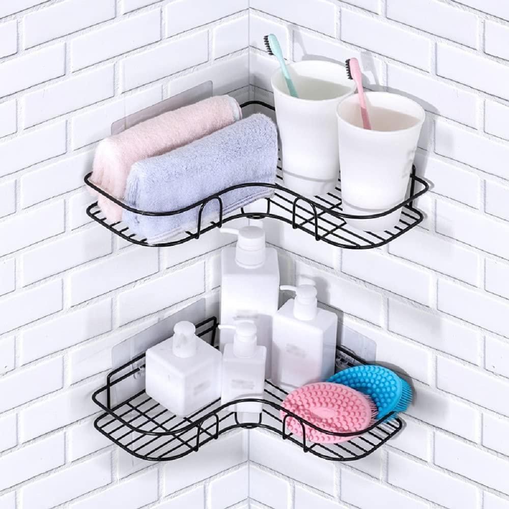 Metal Bathroom Corner Rack Storage Shelves - Multicolor Organizer