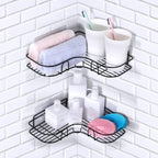 Metal Bathroom Corner Rack Storage Shelves - Multicolor Organizer