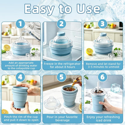 Collapsible Silicone Ice Ball Maker Cup
