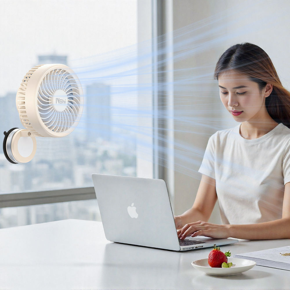 360 Degree Adjustable Head Suction Cup Fan
