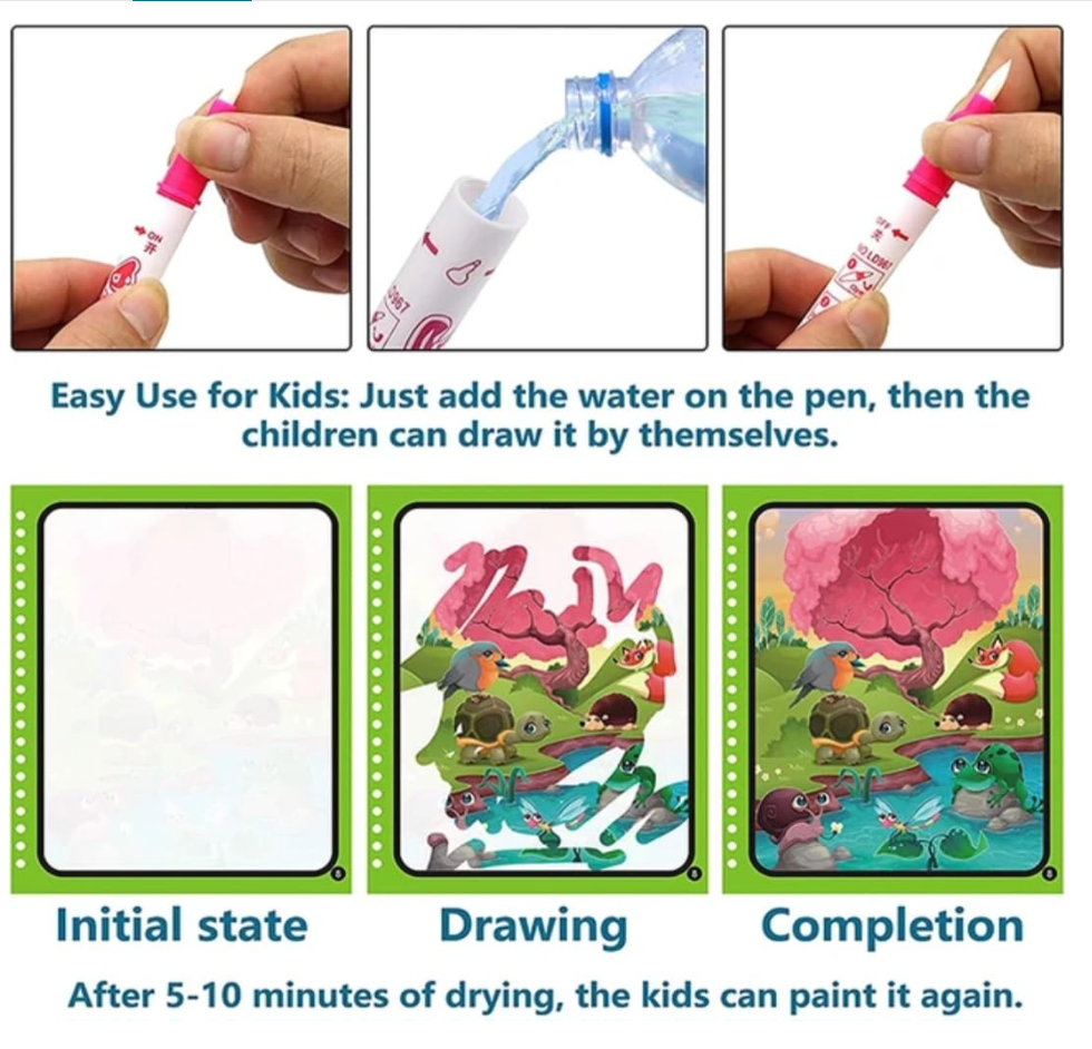 Magic Water Colouring Book