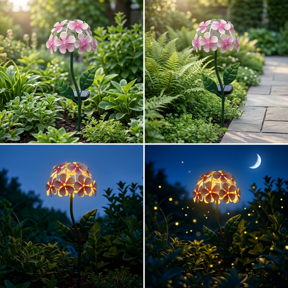 Outdoor Hydrangea Solar Garden Lights
