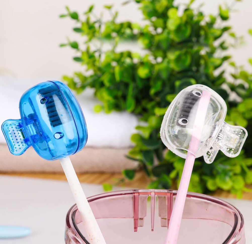 Mini Toothbrush Head Cover Storage Containers (Pack of 2)