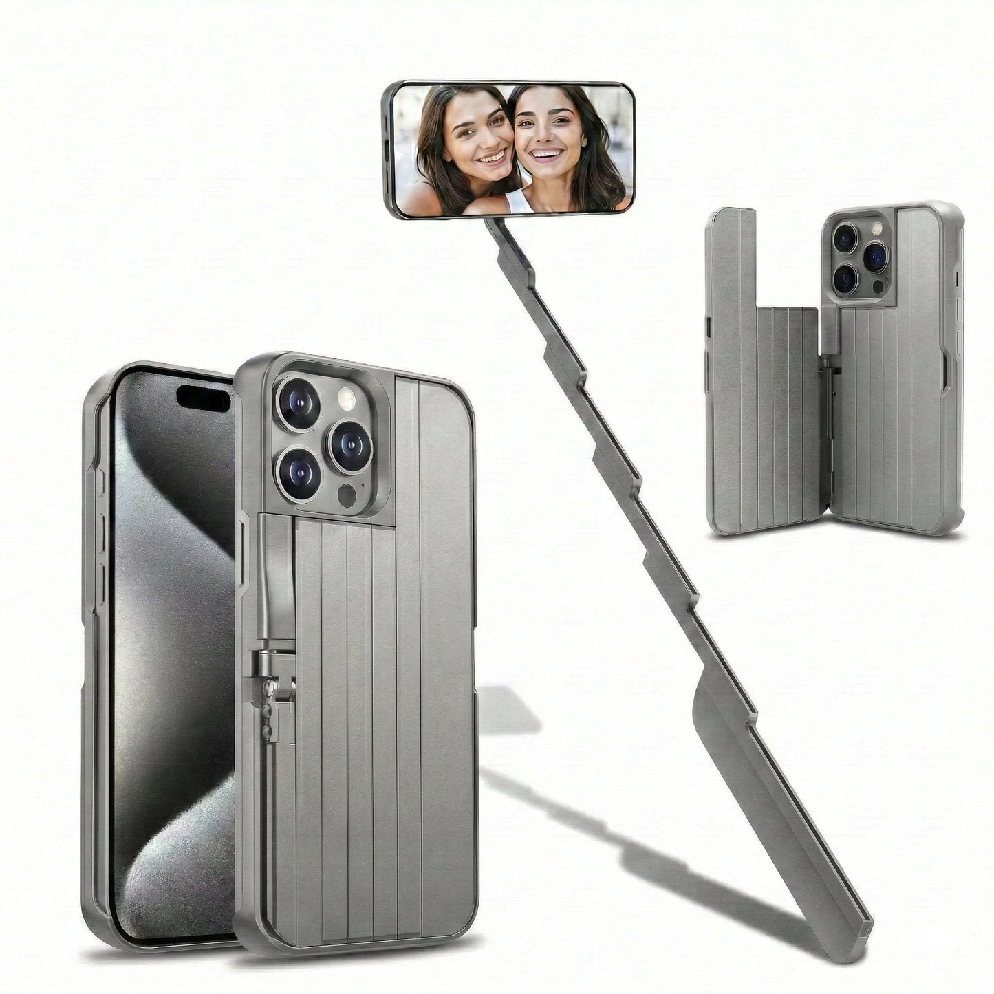 Mobile Phone case with Aluminium Selfie Stick