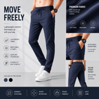 Pack of 2 – Men's High Stretch Skinny Lycra Pants (Blue & Black)