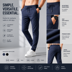 Pack of 2 – Men's High Stretch Skinny Lycra Pants (Blue & Black)