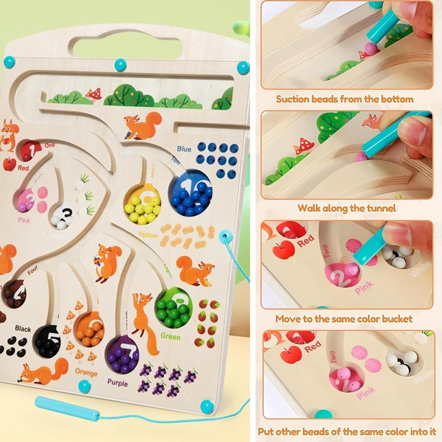 Magnetic Color and Number Maze