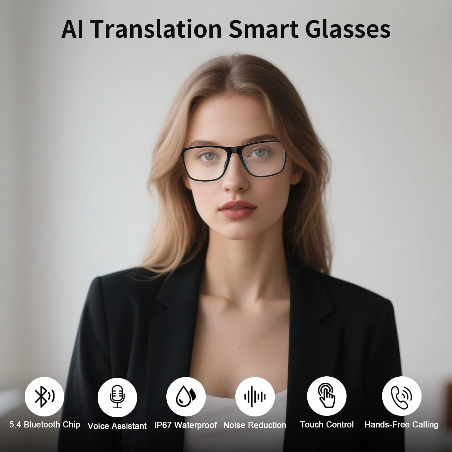 AI Smart Glasses – Real-Time Language Translation, Photochromic Lenses & Hands-Free Audio