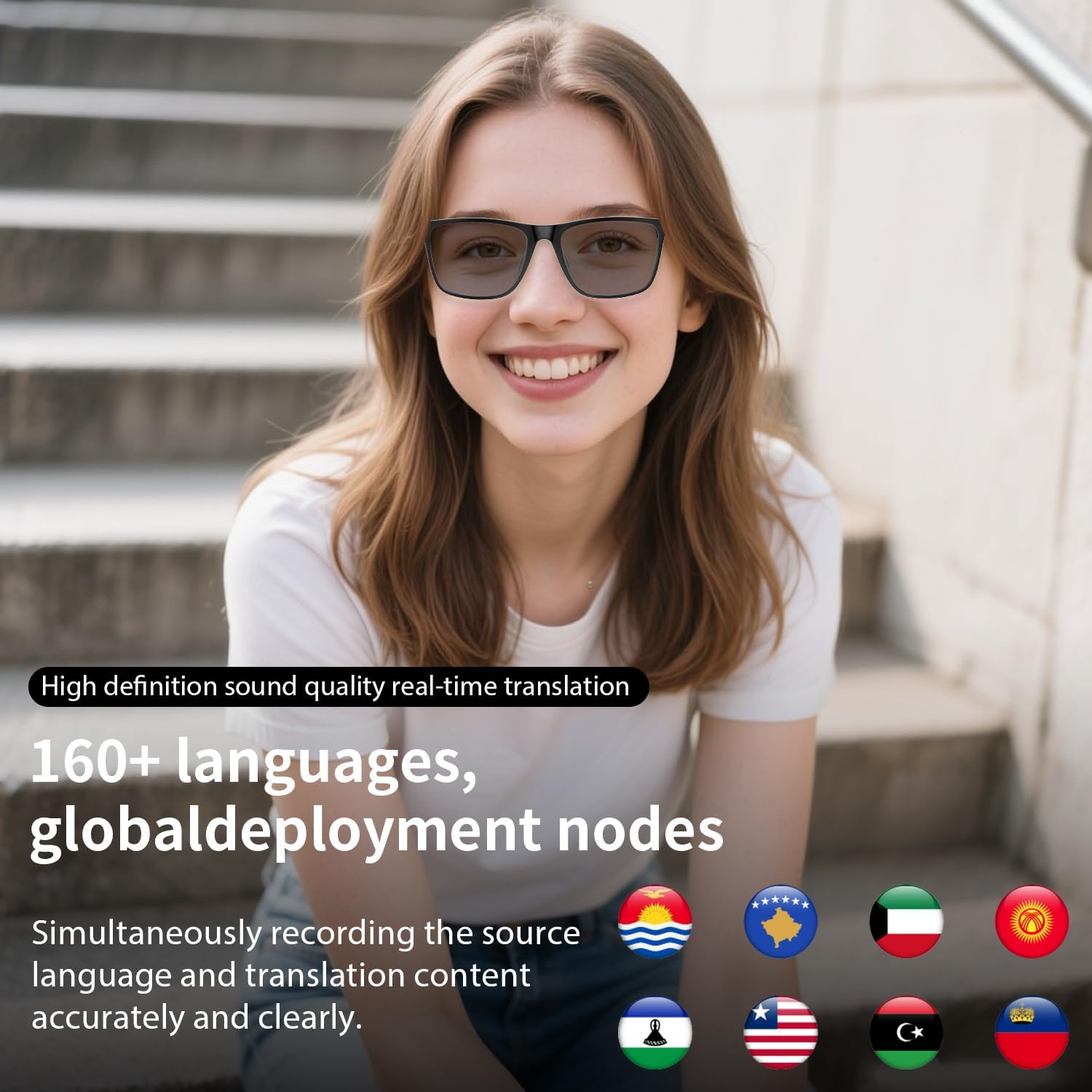 AI Smart Glasses – Real-Time Language Translation, Photochromic Lenses & Hands-Free Audio
