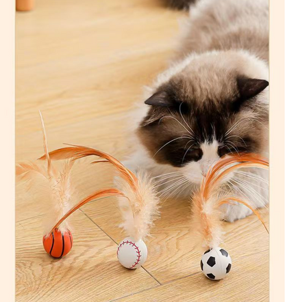 Feather Ball Cat Teaser Interactive Toy