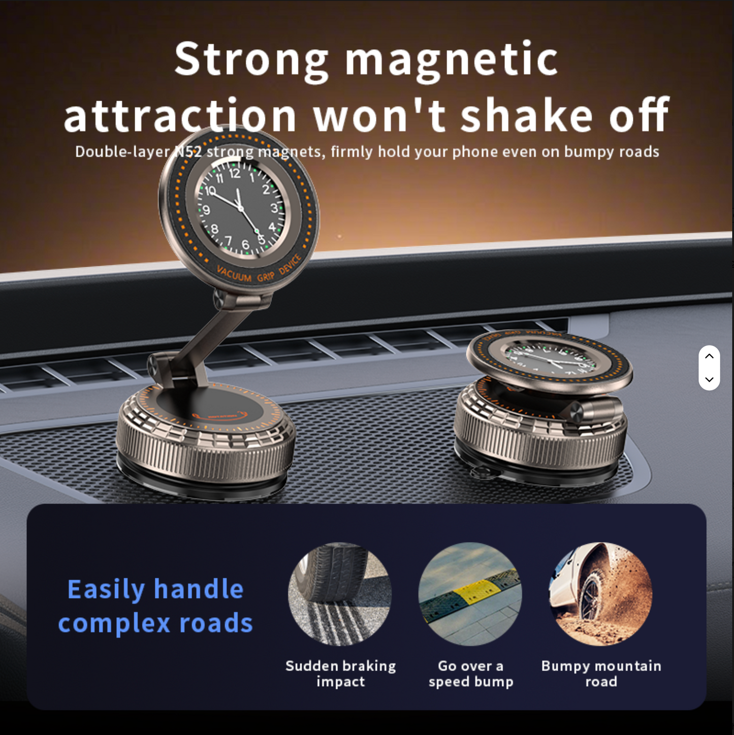 Double-Sided Vacuum Suction Cup Mount With Watch