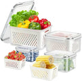 Refrigerator Storage Containers With Airtight Lid - Fridge Organize...