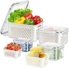 Refrigerator Storage Containers With Airtight Lid - Fridge Organize...