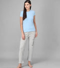 Cotton Blend Straight Fit Trouser For Women (grey, M)