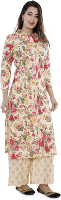 Pure Cotton Kurti For Women Cream, S