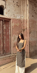 Womens Printed Straight Sleeveless Kurta