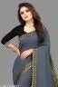 Lycra Solid Saree For Women Grey, 6.3 M