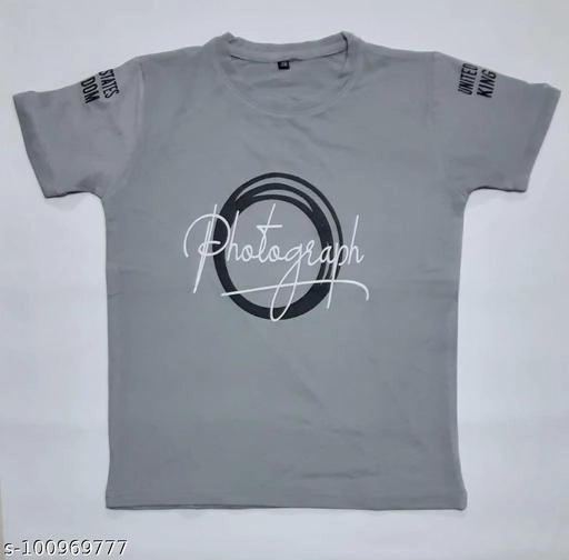 Cotton Blend Round Neck Printed T-shirt For Boys