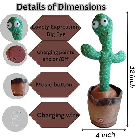 Talking Dancing Cactus Toy - Interactive Kids Toy