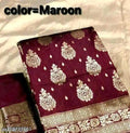 Jacquard Saree With Blouse For Women Purple, 6.3m
