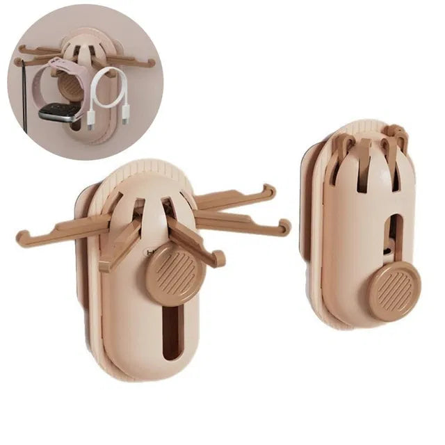Modern Foldable Wall Hook Bracket Pack Of 2 - No-drill Self-adhesiv...